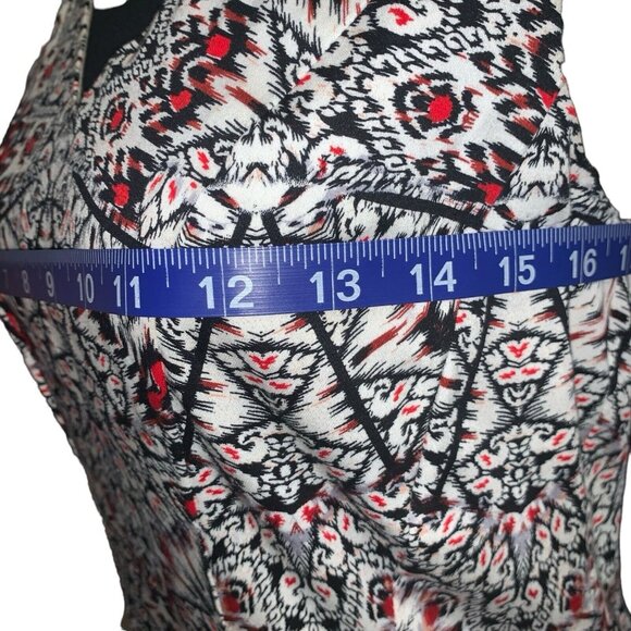 Maggy London Women’s Size 4 Sleeveless Multicolor Flare Dress Keyhole Closure - Picture 7 of 9